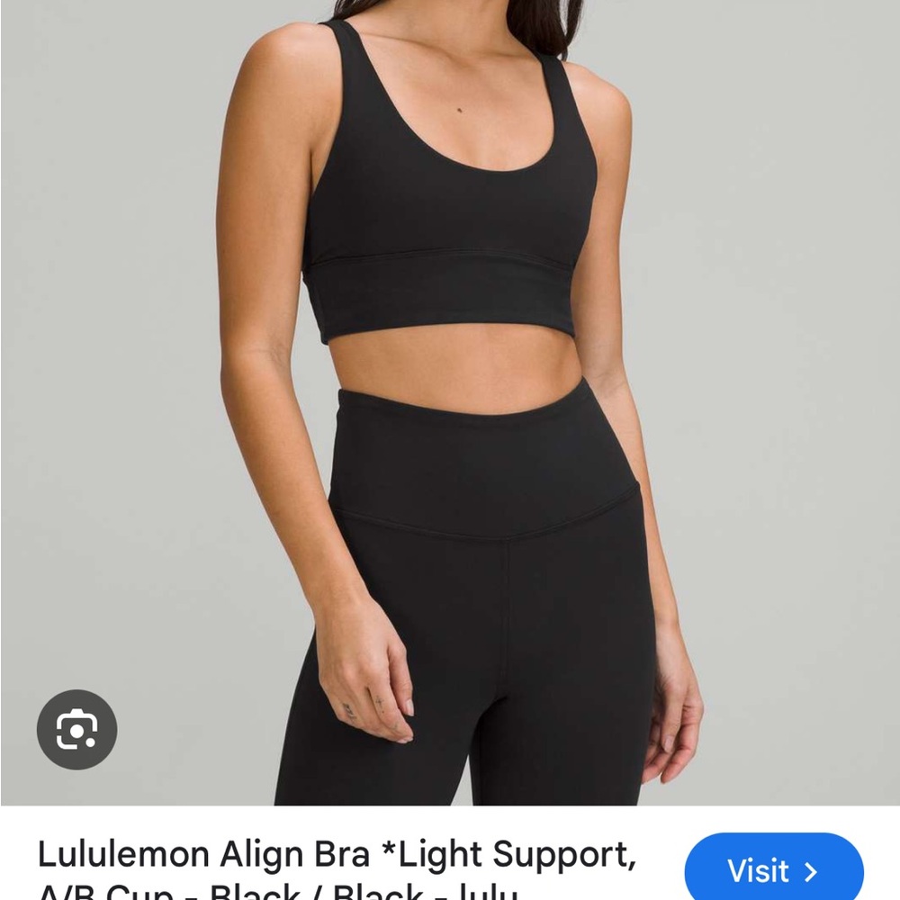 lululemon athletica Black Sports Bra Light Support